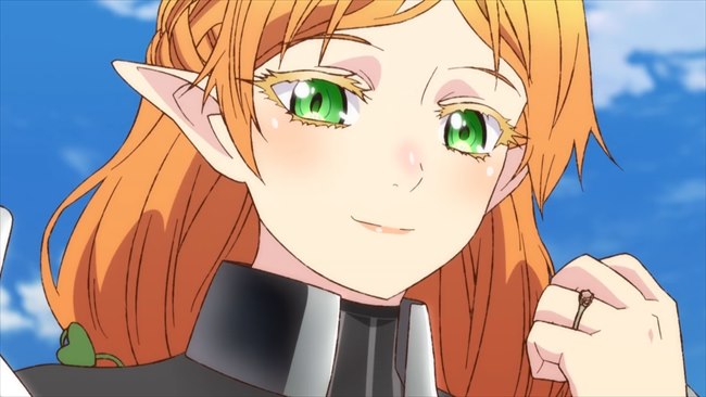 Elf smiling before confronting an uncle who has transformed into a demonic dragon.